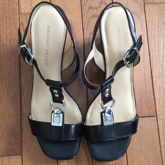 Black Antonio Melani sandals size 7 - Picture 2 of 11